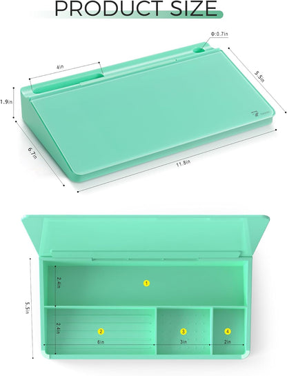 TOWON Small Compact Glass Desktop Whiteboard with Storage – 12 x 7 in Dry Erase Board for Desk, Home Office, School | Includes 5 Markers, Eraser & Holder | Space-Saving Organizer, Aesthetic Rose Gold