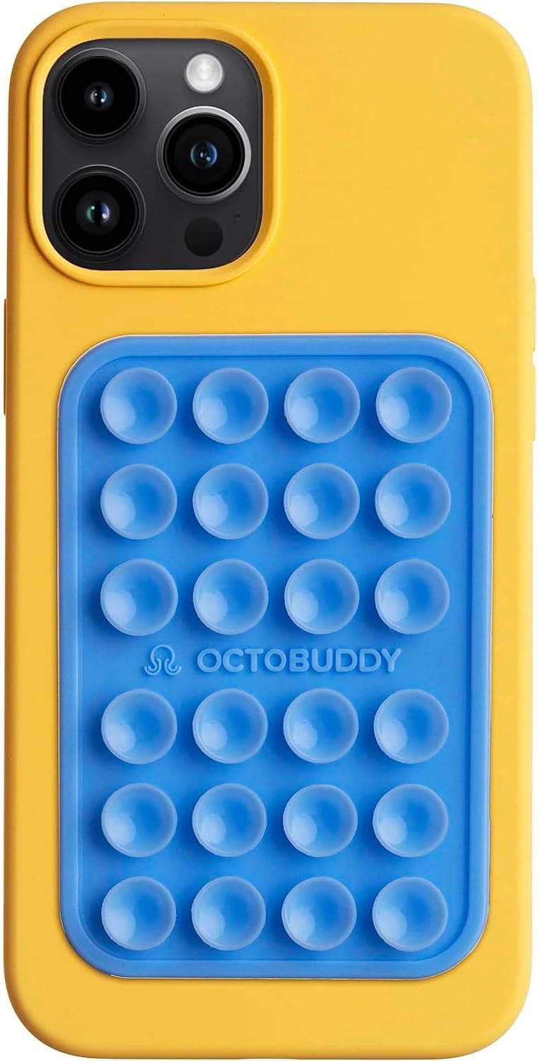 OCTOBUDDY Classic - Silicone Suction Phone Case Adhesive Mount - Hands-Free, Strong Grip Holder for Selfies and Videos - iPhone and Android Compatible - 2.25″ x 3.25″, Chalk Pink