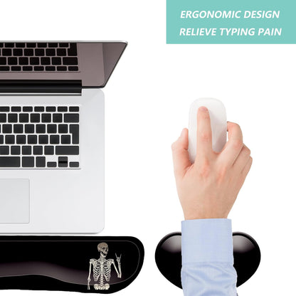 Keyboard Wrist Rest Mouse Wrist Support Set, Memory Foam Wrist Rest Pad for Computer Laptop Keyboard Mouse, Ergonomic Wrist Cushion Support for Typing Pain Relief, Gaming Home Office, Flowers Grass