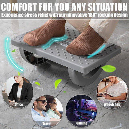 CasaZenith Foot Rest for Under Desk at Work - Ergonomic Foot Stools for Under Office Desk - Rocking Footrest with Roller Massager - Leg Rest for Chair, Computer Gaming -13" L x 9.6" W x 5" H