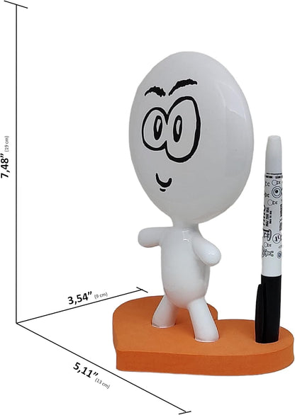 Dry Erase Board - TITTO in Love, Draw Your Ideas - Ceramic Doll - Black Office Design Desk - Coworkers Office Home Gift (Black)