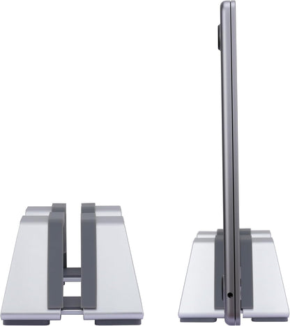 Adjustable Dual Vertical Laptop Stand - Supports 2 Devices Holder, Fit for All Laptops(10-30mm Thickness) - Fashion Design, Adjustable Width, Anti-Slip & Scratch-Resistant, Patented Design
