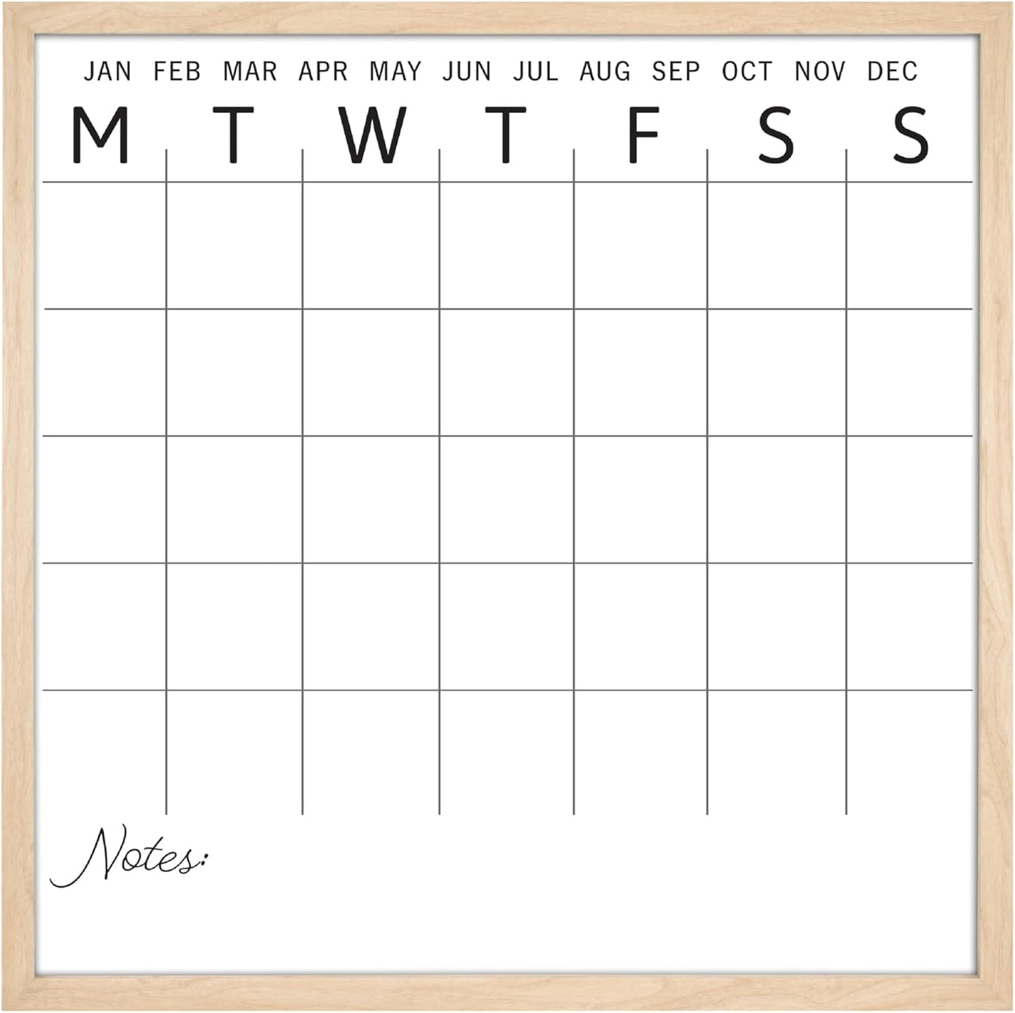 MCS Dry Erase Weekly Planner 11x24 Walnut Framed Calander Whiteboard for Wall, Plan Your Week with Family Weekly Planner for Dinners, Sports, Events & More