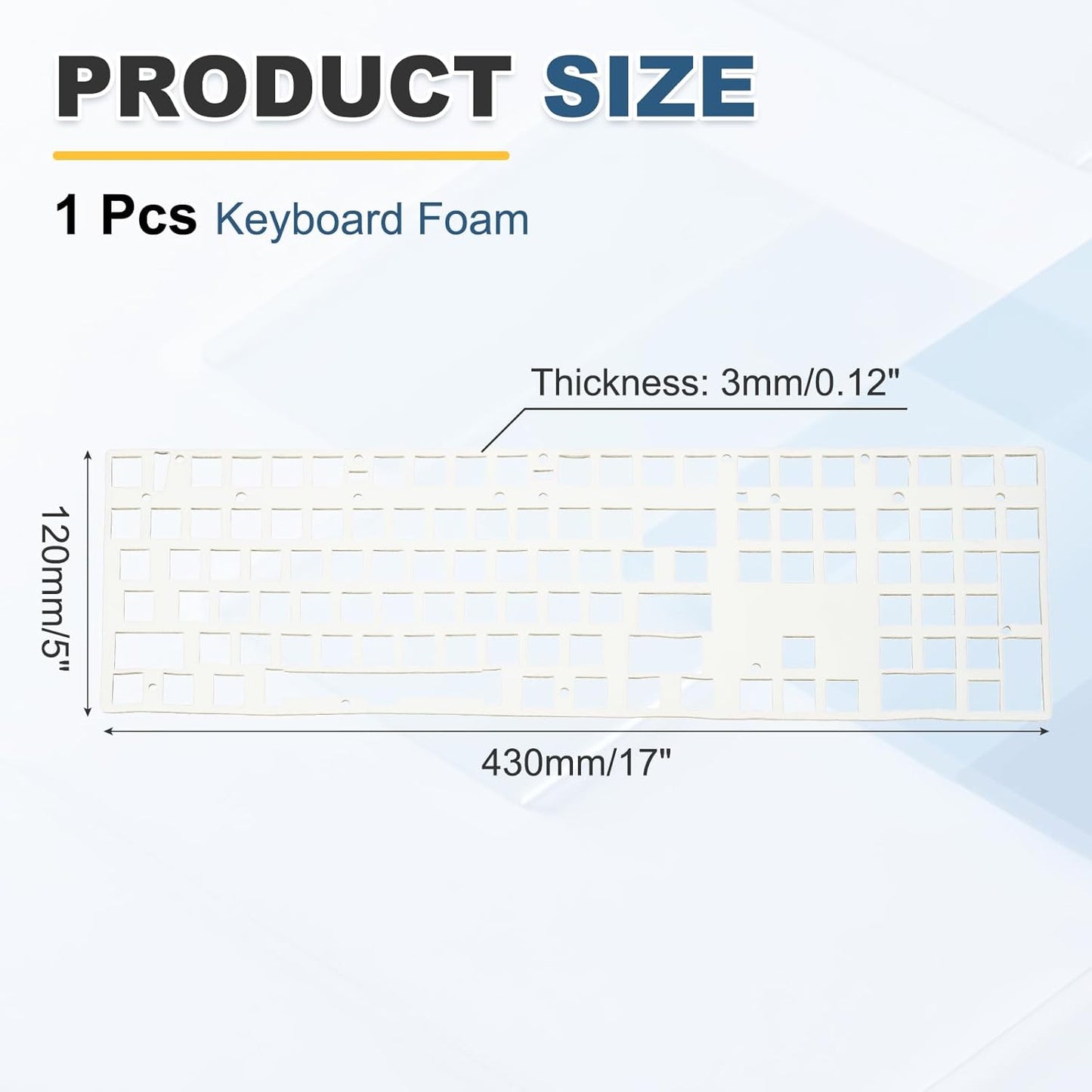 PATIKIL 5 x 17 Inch Keyboard Foam, 104/108 Layout Keyboard Sound Dampening Foam Pad Gasket Switches Dampener for Mechanical Key Boards, White
