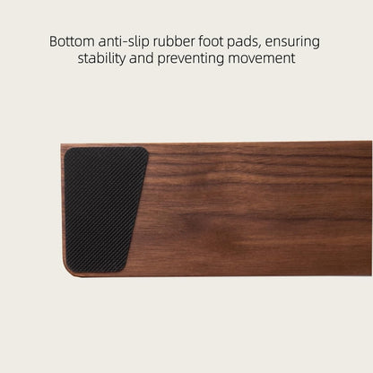 Walnut Wood Keyboard Wrist pad - Ergonomic Design for Wrist Fatigue Relief, Compatible with Most Keyboards & Laptops, Anti-Slip Base for Programmers & Gamers (Walnut Wood, 87 Key)