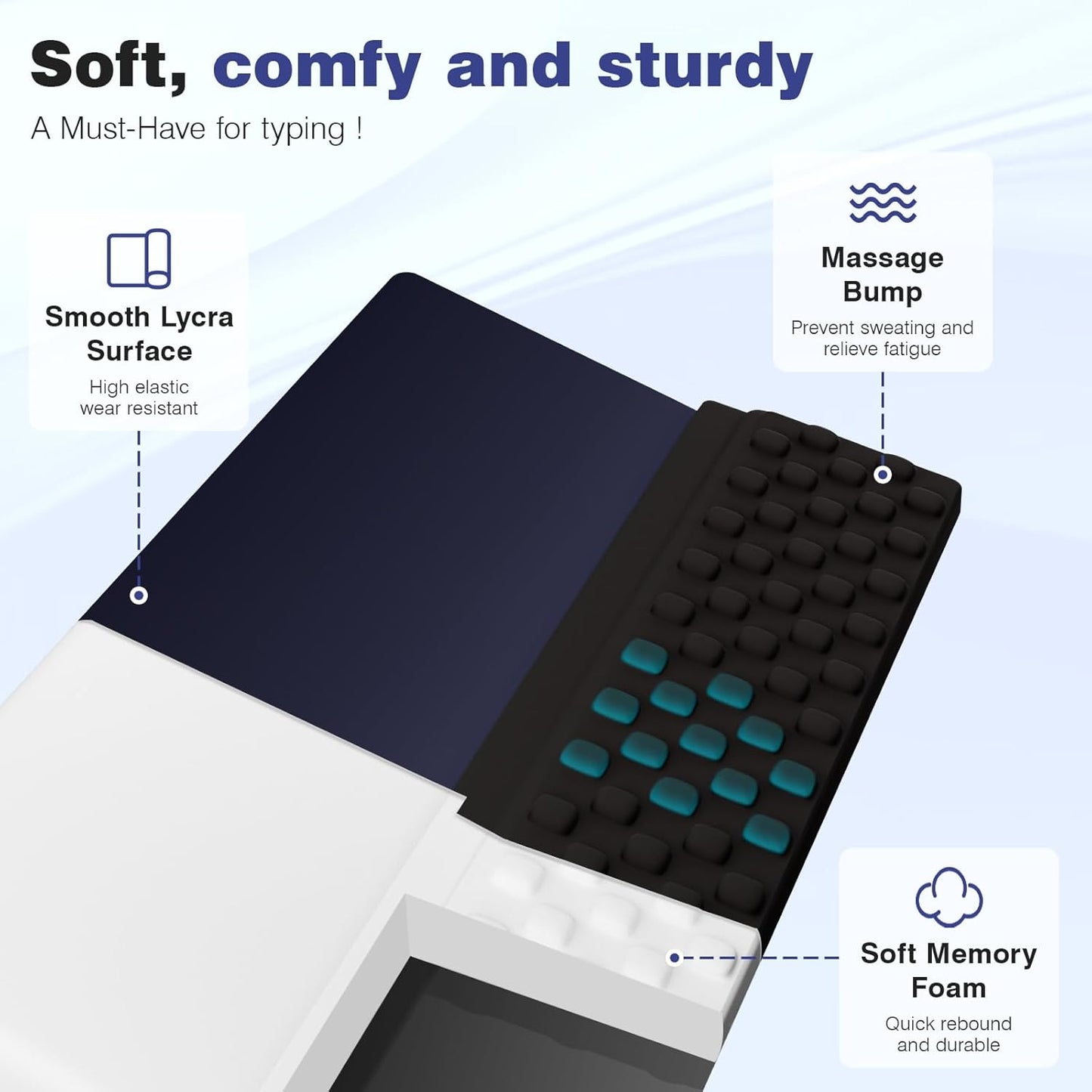 Ospelelf Tilt Keyboard Stand with Wrist Rest, Comfy Ergonomic Keyboard Riser Holder for Office Home