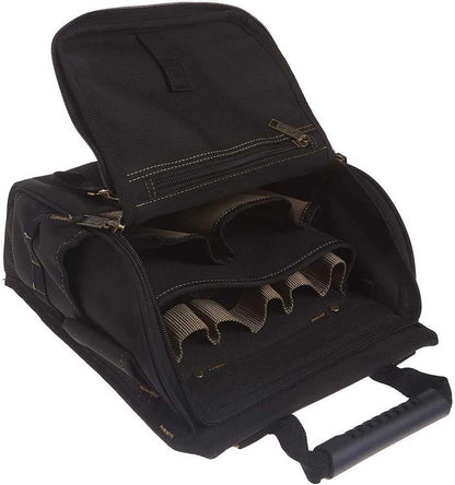 CLC Custom Leathercraft 1509 Zippered Professional Electricians Tool Pouch, 21 Pocket , Black
