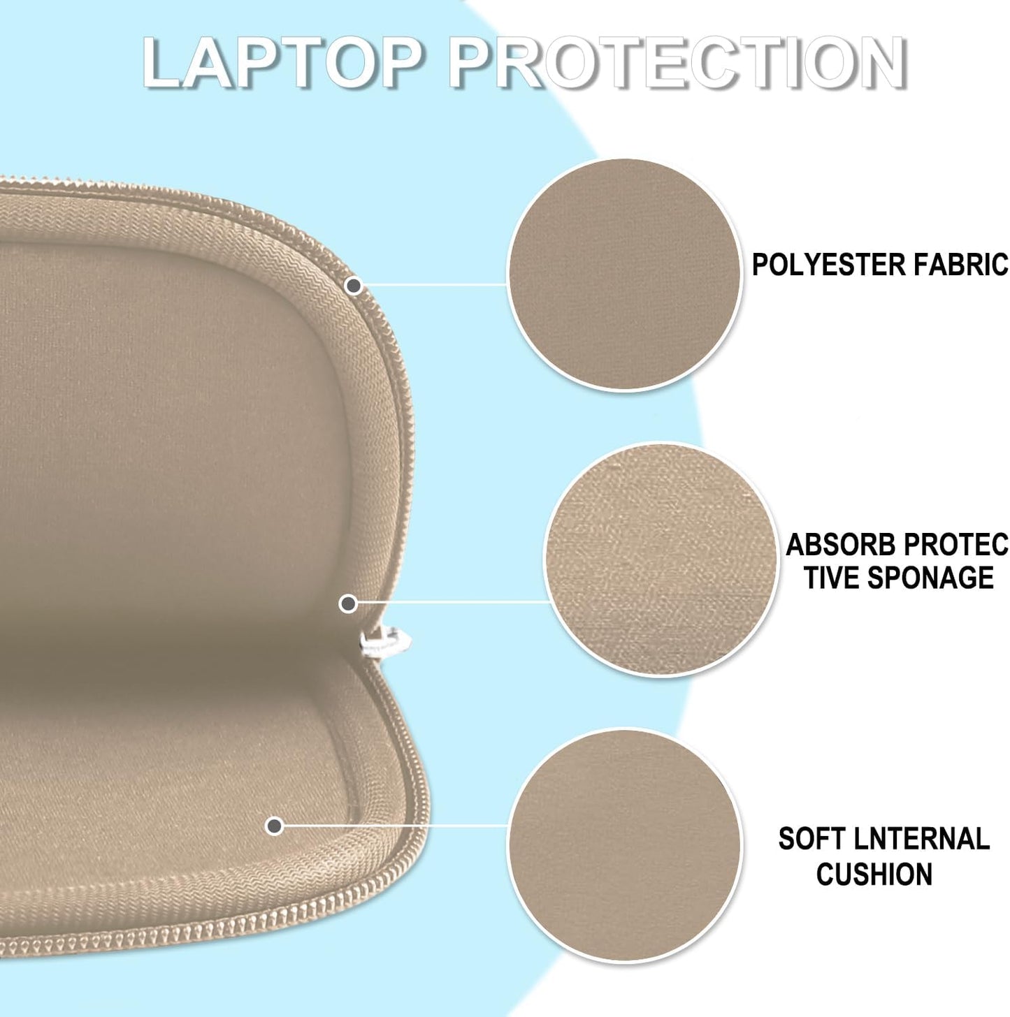 Laptop Sleeve Case 14 inch, Shockproof Protective Laptop Cover Briefcase Carrying Computer Bag with Accessory Pocket Portable Computer Sleeve for 14" MacBook, HP, Dell, Lenovo, Acer, Black