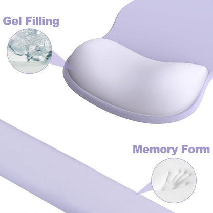Ergonomic Mouse Pad with Wrist Rest and Keyboard Wrist Rest, Gel Mousepad and Wrist Rest for Computer Keyboard, Pain Relief, Non-Slip PU Base, Mouse Pad with Wrist Support for Gaming, Office, Brown