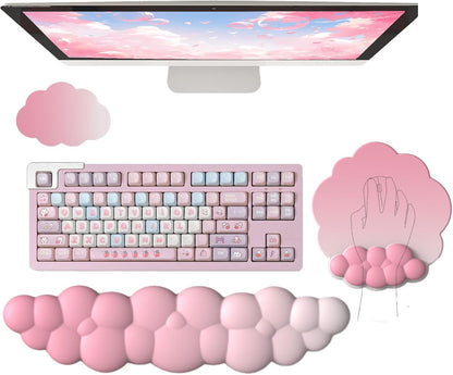 Cloud Keyboard Wrist Rest Dark Green Mouse Pad with Wrist Rest Ergonomic Wrist Pad Memory Foam Non-Slip Wrist Support for Computer Laptop Gaming Home Office Relief Typing Pain Green