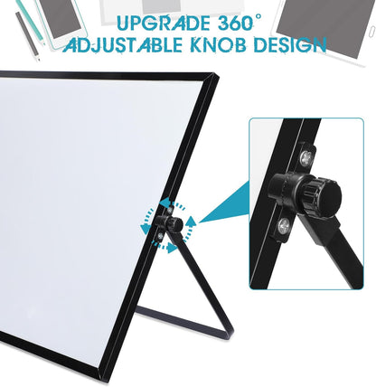 3 Pcs Dry Erase Whiteboard 16" x 12" Desktop Whiteboard Calendar Double Sided Magnetic White Board Dry Erase Board with Stand Portable Planning Panels for Home Office School to Do List (Black Frame)
