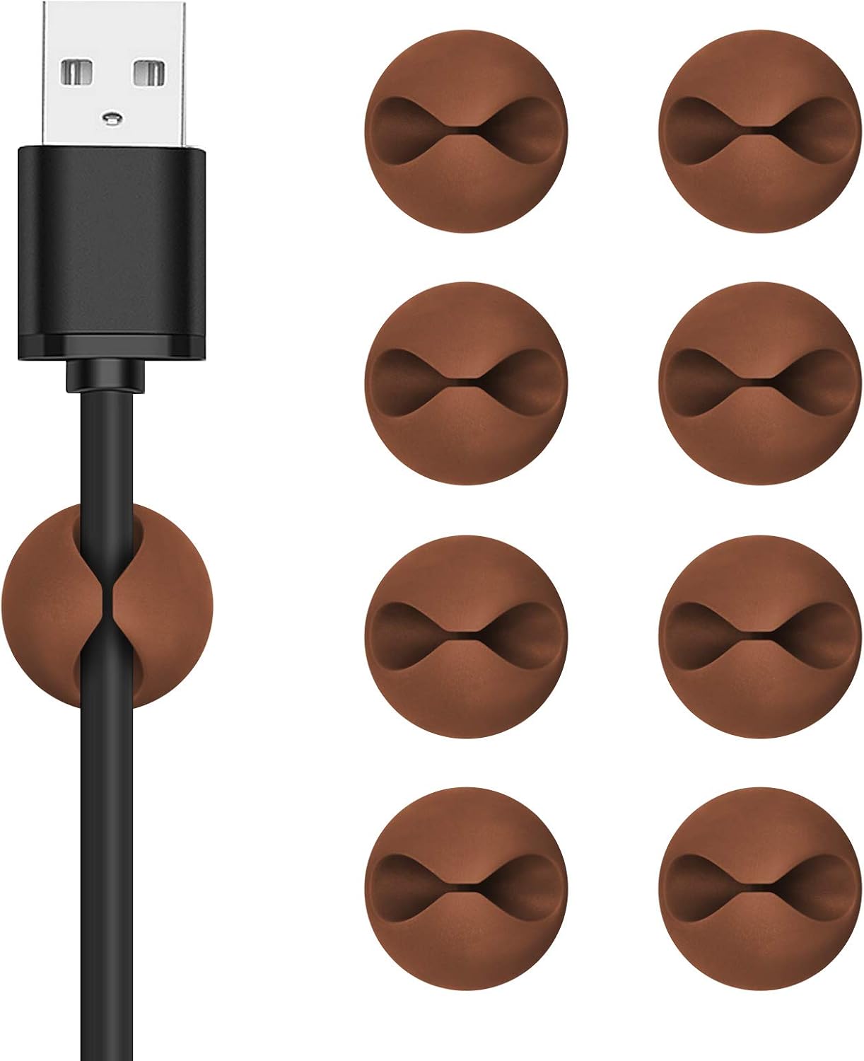 CHEFBEE 8 Pack Adhesive Cable Clips, Cable Cord Holder Organizer Management System for Desk, Wire Clips for All Your Computer, Electrical, Charging or Mouse Cord, White