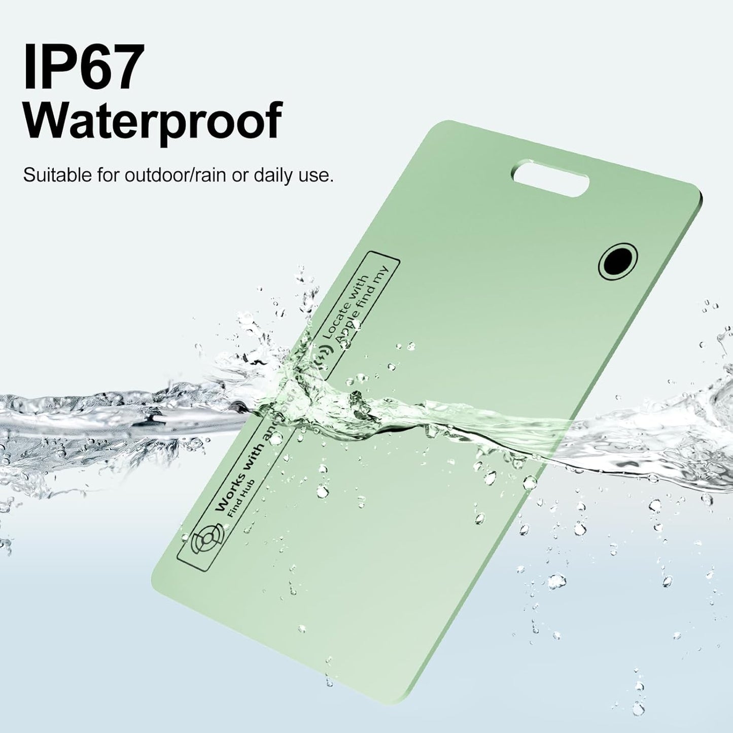 2 Pack Ultra Slim Rechargeable Wallet Tracker Card, IP67 Waterproof Bluetooth Tracking Card Compatible with Apple Find My & Android, Item Locator for Wallet Luggage Backpack