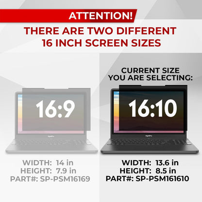 SightPro Magnetic Laptop Privacy Screen 14 Inch 16:9 - Patented Removable Laptop Privacy Filter Shield and Protector