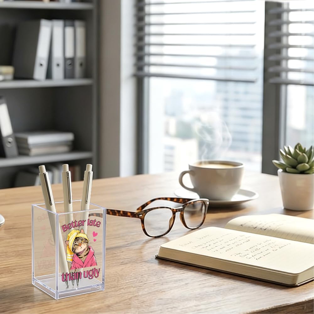 Lash Queen Acrylic Makeup Brush Organizer Holder, Lash Artist Desk Accessory Holder, Acrylic Desk Organizer Gifts for Make up Artist Eyelash Technician Cosmetologist Esthetician Beautician