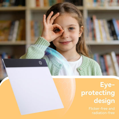 A5 LED Light Box, A5 Tracing Light Table LED Copy Board Lights Tracing Drawing Board Portable Diamond Art Painting Lights Boards Ultra Thin Adjustable for Sketching Animation