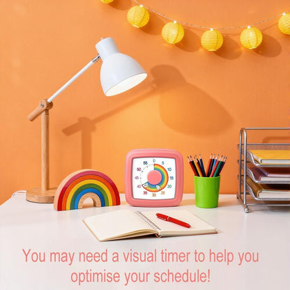 Visual Timer for Kids & Adults, 60 Minute Rainbow Countdown Timer, Time Management Tool for Classroom, Home, Kitchen, Office, School