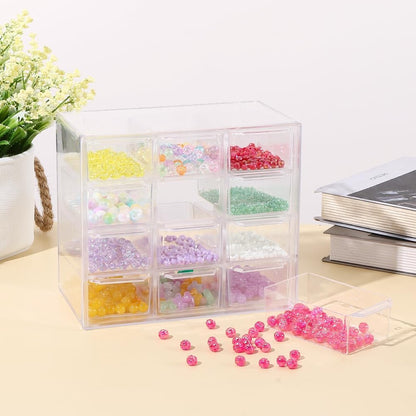 Acrylic Drawer Organizer, Clear Desk Organizer with Drawer, Plastic Stackable Storage Drawers with 6 Drawers, Dustproof Organizers for Jewelry, Craft, Office Supplies
