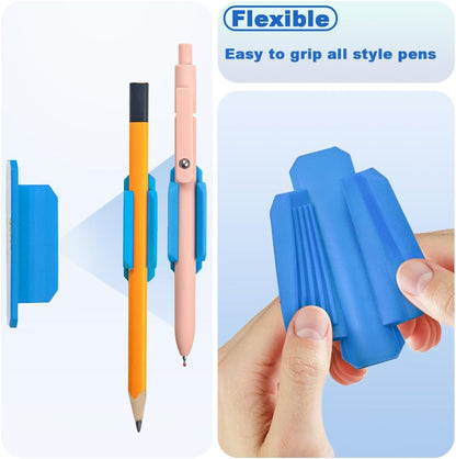 10 Pcs Silicone Pen Holder for Wall,Adhesive Pencil Holder for Clipboard Student Desk Classroom (5-colors)