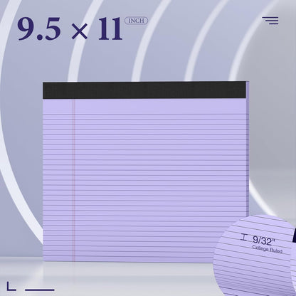 2 Pcs Note Pads 11" x 9.5" Legal Pads College Ruled Notepad Micro Perforated Writing Pads White Lined Paper 80GSM College Ruled Paper Pad of Paper 30 Sheets Notebook for School, To-Do Lists, Office