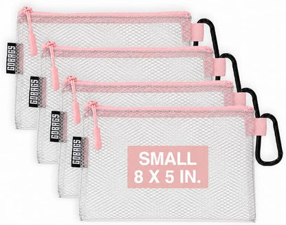 GOBAGS Air Production Multi‑Size Clear Zipper Pouch (4‑Pack) – Cable Organizer & Travel Gear Bag for Electronics, Camera Accessories, Tool Pouch & Small Tech Storage