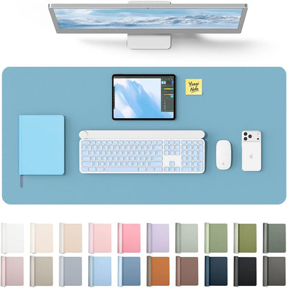 YSAGi Leather Desk Protector, Office Mat, Large Mouse Mat, Non-Slip PU Leather Blotter, Laptop Desk Mat, Waterproof Writing Pad for Office and Home (Black, 31.5" x 15.8") - Colors B
