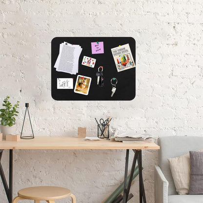 Vuzvuv Black 28"x16" Large Cork Board with 50 Push Pins & Sticky Notes, Self-Adhesive Bulletin Board for Wall, Felt Pin Vision Board for Paste Notes,Schedules Offices Home