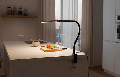 LED Desk Lamp with Clamp, Dimmable Clip On Light, Eye-Caring Gooseneck Task Lamp for Home Office, Study, Reading & Workbench, Adjustable Lighting for Small Desk – Black