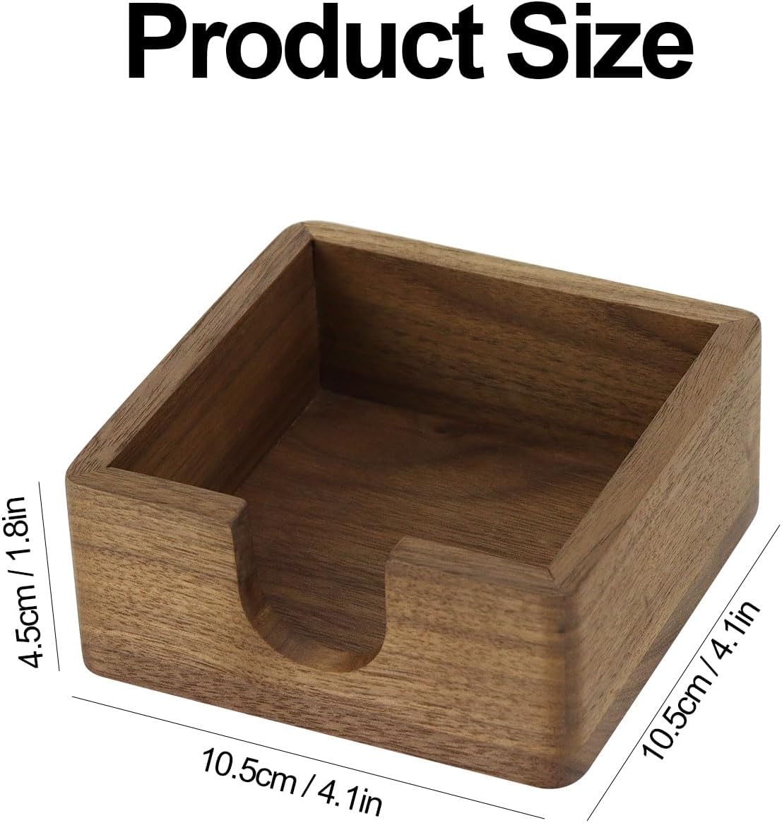 Buqoo 4x6 Notepad Holder Dispenser, Walnut Wood Sticky Notes Memo Pad Holder Dispenser Desk Supplies Organizer Accessories for Office Home Schools