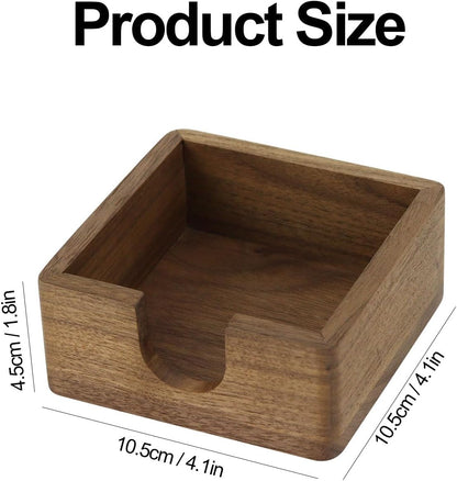 Buqoo 4x6 Notepad Holder Dispenser, Walnut Wood Sticky Notes Memo Pad Holder Dispenser Desk Supplies Organizer Accessories for Office Home Schools