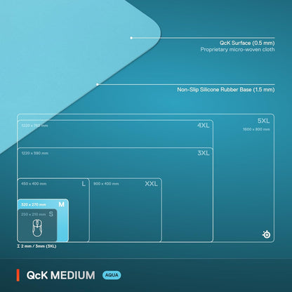 SteelSeries QcK Gaming Mouse Pad - XXL Cloth - Peak Tracking and Stability - Esports Mousepad - Never-Slip - Full Desk Coverage