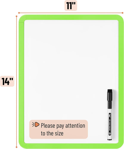 Mr. Pen- Dry Erase Board, 14” x 11” with a Black Dry Erase Marker, White Frame, Small Mini White Board for Students, Fridge, Wall, Locker, Includes Double Sided Tapes