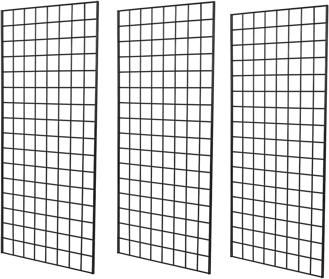 Grid Wall Commercial Grade Gridwall Panels – Heavy Duty Grid Panel for Any Retail Display Wall Grid 2' Width x 6' Height, White (Pack of 3)