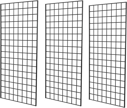 Grid Wall Commercial Grade Gridwall Panels – Heavy Duty Grid Panel for Any Retail Display Wall Grid 2' Width x 6' Height, White (Pack of 3)