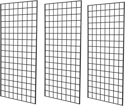 Grid Wall Commercial Grade Gridwall Panels – Heavy Duty Grid Panel for Any Retail Display Wall Grid 2' Width x 6' Height, White (Pack of 3)