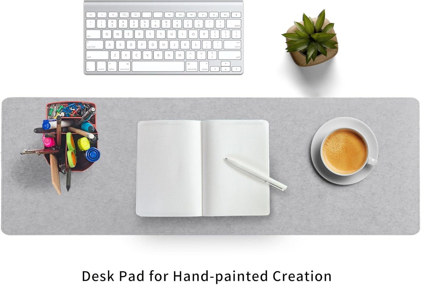 Felt Desk Mat | Computer Mat for Desk(36x12Inches) | Large Felt Mouse Pad and Keyboard Mat | Desk Protector for Office | Dark Gray