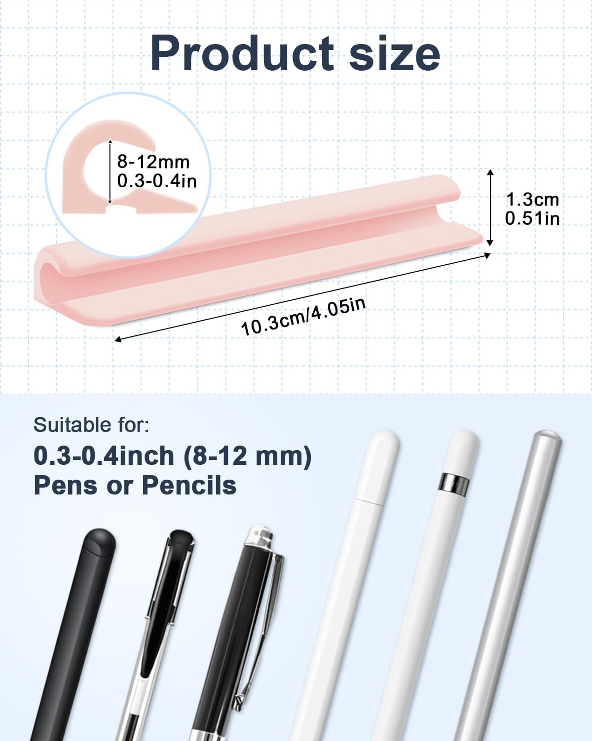 eZAKKA 2PCS Silicone Pencil Holder, Stylus Holder For Stylus Pens,For Most Pens,Pencils,Self-Adhesive Stick To Notebooks,Diary, Desks,Tablet, Black