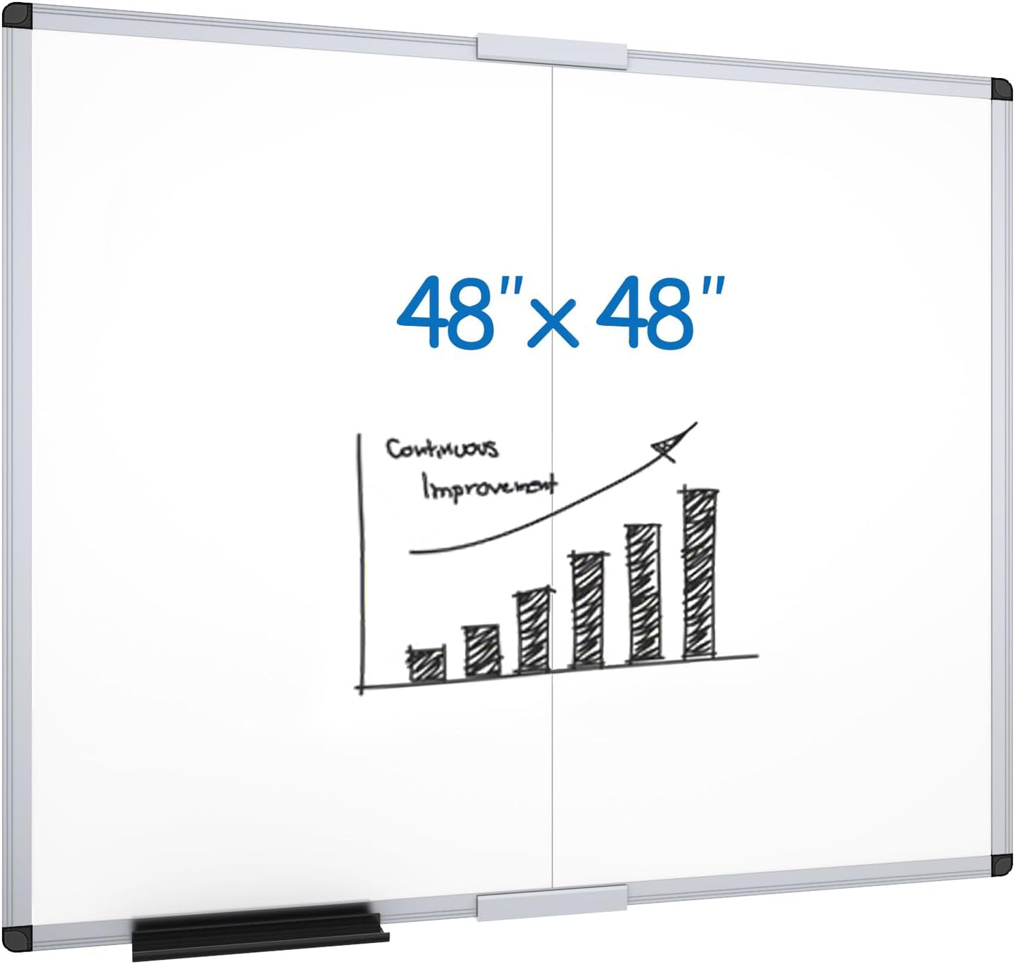 VIZ-PRO Magnetic Dry Erase Board, 24 X 18 Inches, Silver Aluminium Frame