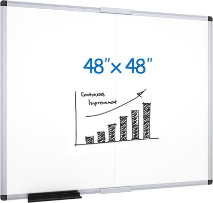 VIZ-PRO Magnetic Dry Erase Board, 24 X 18 Inches, Silver Aluminium Frame