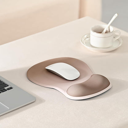 EooCoo Ergonomic Mouse Pad with Gel Wrist Rest Support, Middle Concave Design for Natural Wrist Alignment, Non-Slip Base Mousepad for Laptop, Computer, Office Desk Accessories, Carpal Tunnel Syndrome