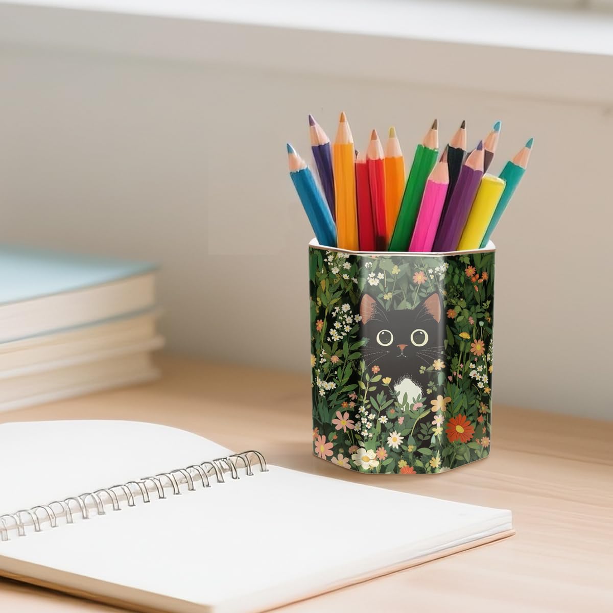 Pen Holder, Pencil Holder for Desk, Marble Desk Organizer Cute, Durable Ceramic Pencil Cup, Decorative Makeup Brush Holder Cup, Stationery Holder for Office, Home, Gray Marble