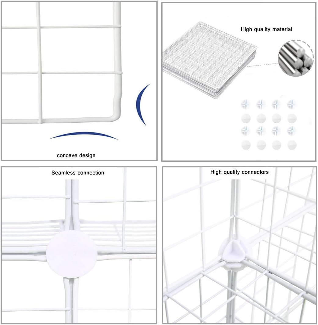 C&AHOME Wire Cube Storage, 6 - Cube Organizer Metal C Grids, Modular Shelves Units, Storage Bins Shelving, Closet Organizer, Ideal for Home, Office, Living Room, 36.6”L x 12.4”W x 36.6”H Black