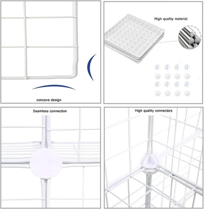 C&AHOME Wire Cube Storage, 6 - Cube Organizer Metal C Grids, Modular Shelves Units, Storage Bins Shelving, Closet Organizer, Ideal for Home, Office, Living Room, 36.6”L x 12.4”W x 36.6”H Black