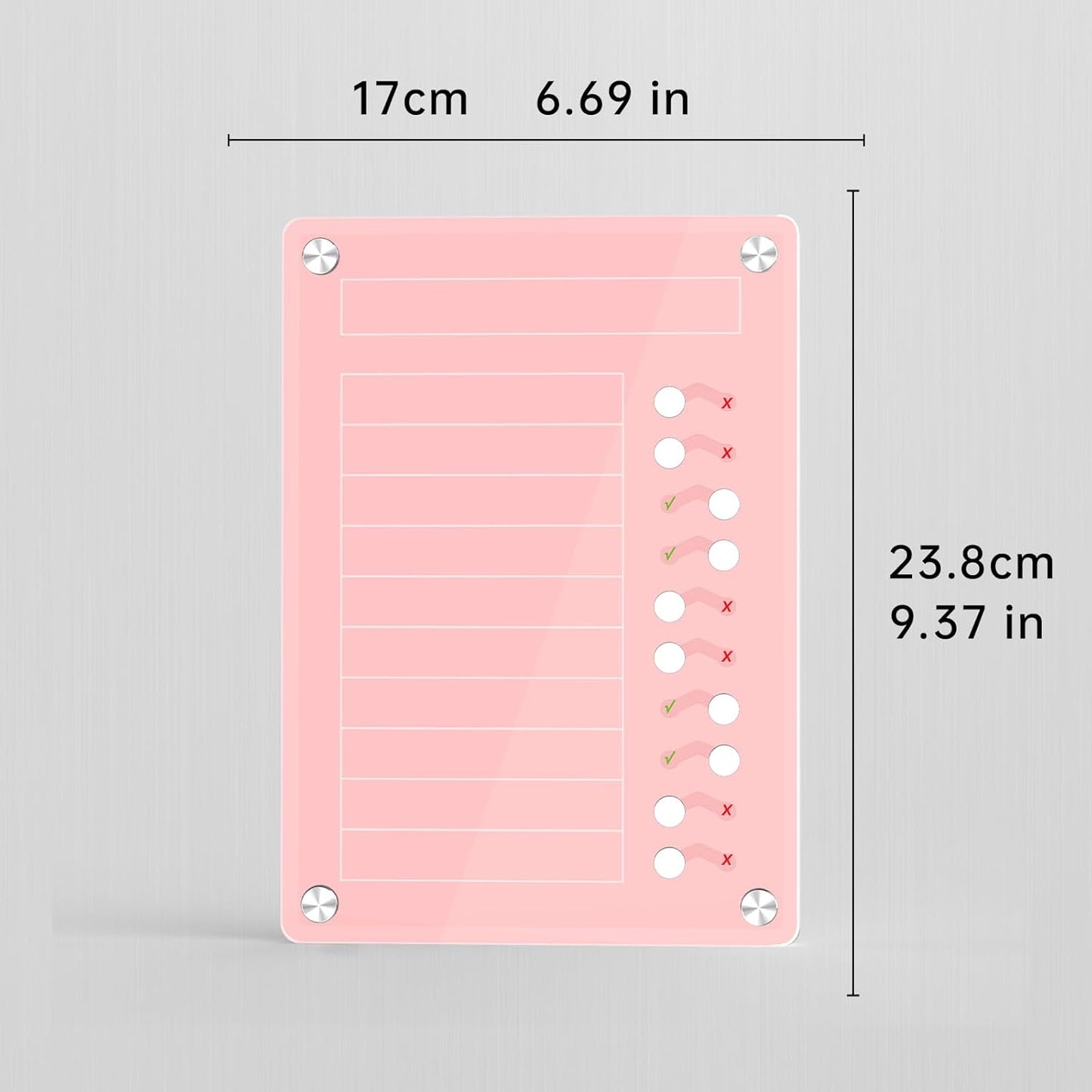 NiHome Acrylic Magnetic to Do List Planning Board with Sliders & Desktop Stand, Chore Chart for Kids & Adults, Checklist Routine Chart Task Board for Fridge & Desk, for Magnetic Metal Surfaces Only