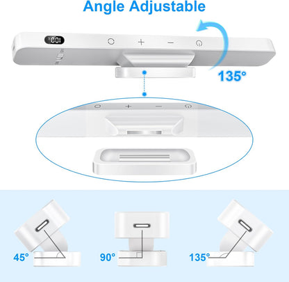 Ferswe 3W Rechargeable Light Bar, Touch Adjustable 3 Colors, 120 LED Mirror Lights, Magnetic for Cabinets, Makeup Battery, Stick On for Closet, Kitchen, Bedroom, Bathroom, Wall