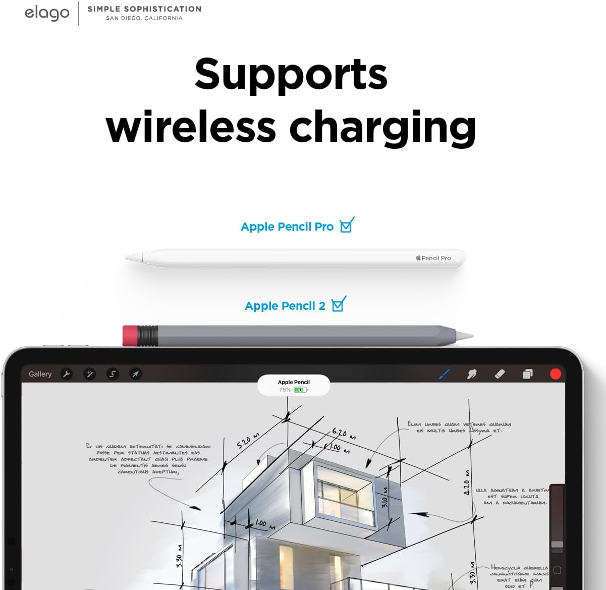 elago Compatible with Apple Pencil Pro Case & Apple Pencil 2nd Generation Case, Compatible with Magnetic Charging, Double Tap, Squeeze, Haptic (Must Read Installation Instructions) [Lovely Pink]