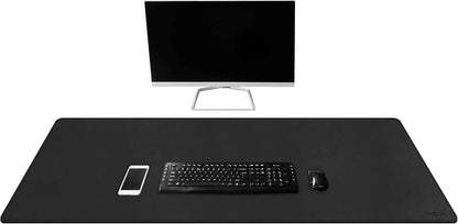 Mydours 40" x 20" Extra Large Desk Mat, PU Leather & Cork Desk Pad, Large XXL Desk Mouse Pad for Workstation, Office, Home, Computer Desk Mat with Keyboard & Mouse (Black)