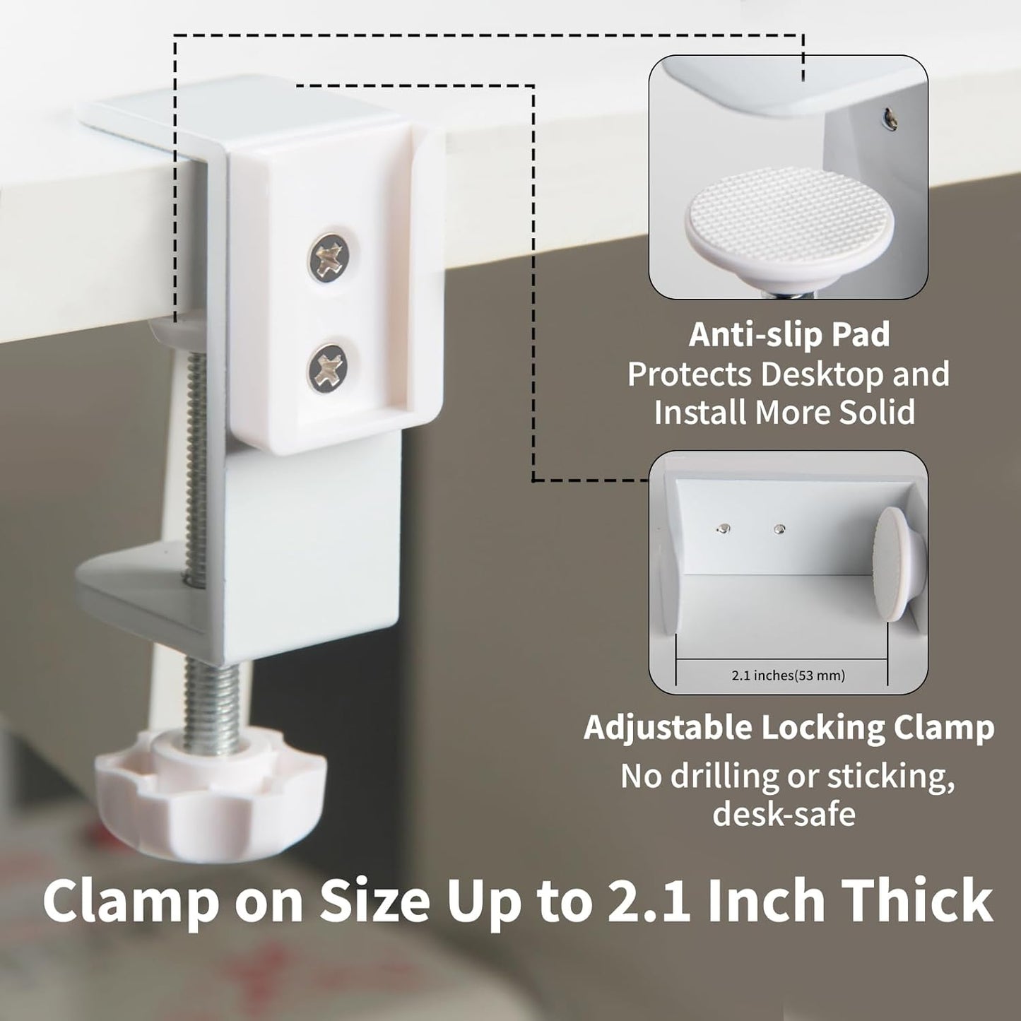 Deeper Desk Cup Holder, OOKUU Anti-Spill Cup Holder for Desk or Table, Sturdy and Durable, Easy to Install, Enough to Hold Coffee Cups, Water Bottles, Gaming PC Office Accessories, Black