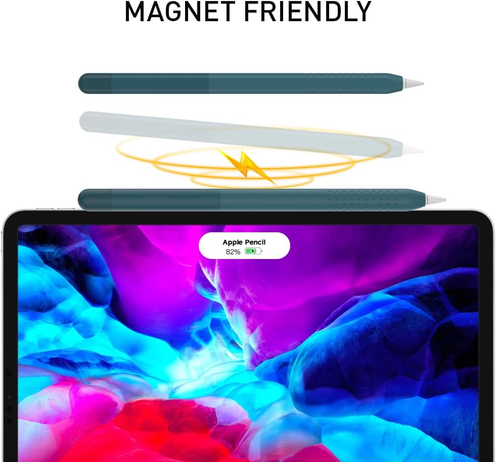Delidigi for Apple Pencil Pro Case (2024) & Apple Pencil 2nd Generation Sleeve,Soft Silicone Grip Cover,Magnetic Charging Compatible,Double Tap Support,Gradient Color Design