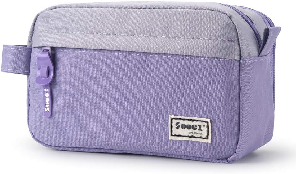Sooez Original High Capacity Pencil Case, Big Pencil Bag Pouch Box Organizer Pen Case, Aesthetic Supply for Girls Adults, Portable Journaling Supplies with Easy Grip Handle & Loop, Mint Green
